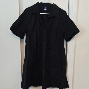 Black Short Sleeve Shirt Dress